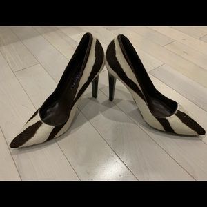 RALPH LAUREN Zebra Real Fur Pumps Size 10B